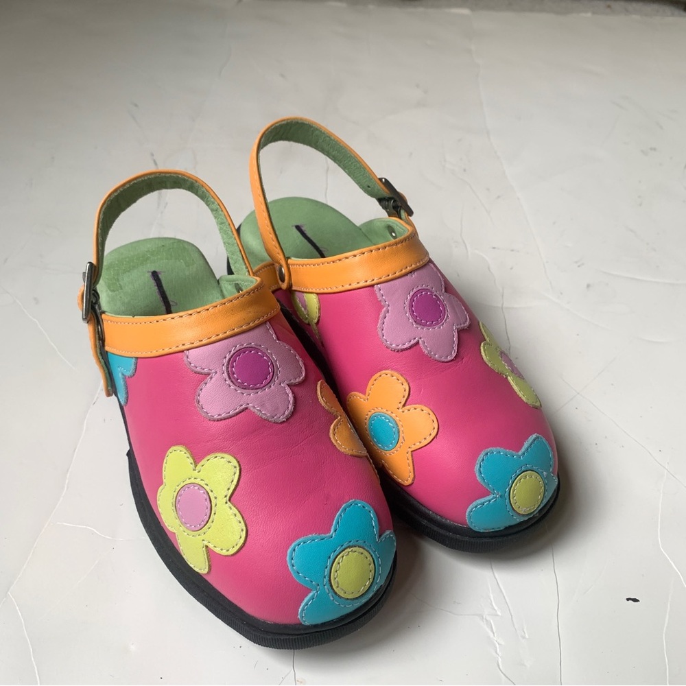 New Hanna Andersson Comfy Leather Clogs European Slip-on Shoes Girls US 1 EU 32